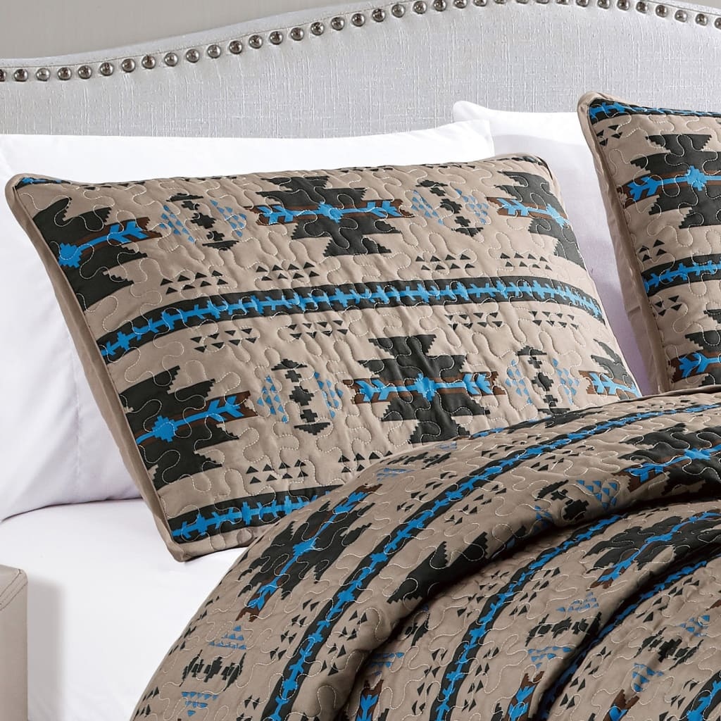 Turquoise Quilt Coverlet - 5 Piece Set