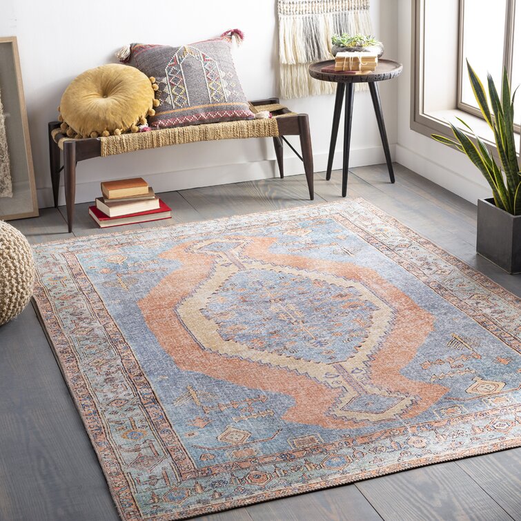 Performance Denim/Orange Rug