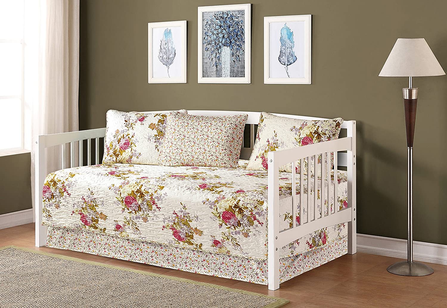 Day Bed Cover Modern Reversible 5 PC